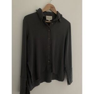 Moon River Button Down Shirt Size Small Fringe Cotton/Linen